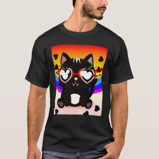 Black Kitten Valentines Day 2023 Cat  Valentine T-Shirt