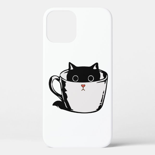 Black kitten with red nose hiding in a cup Case-Mate iPhone case (Back)