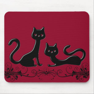 Black Kittens Cartoon VII Mousepad