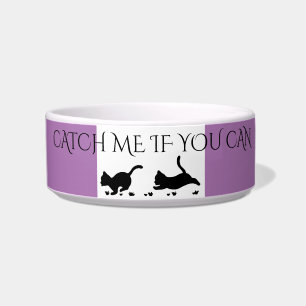 Black kittens Cat bowl customised with quote.