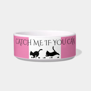 Black kittens feeding bowl customised!