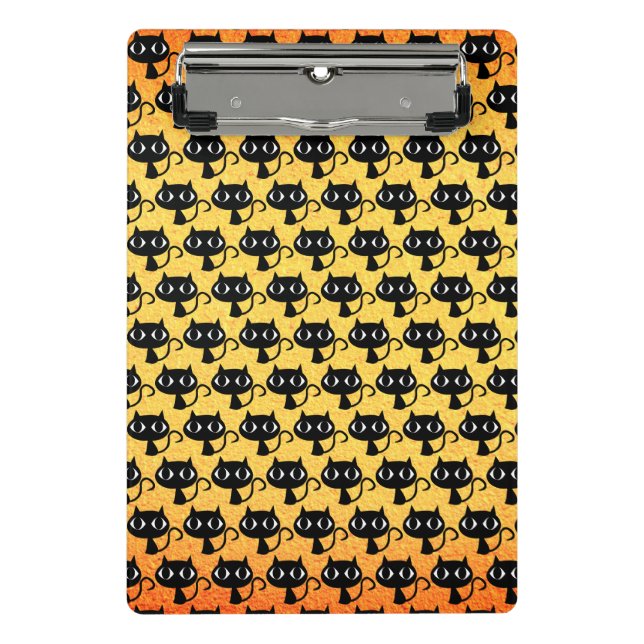 Black kittens pattern mini clipboard (Front)