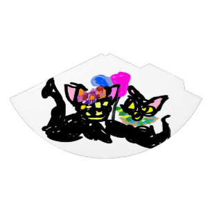 Black kittens reveal autumn party hat
