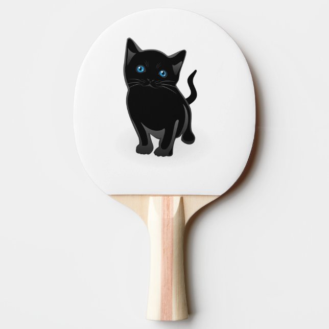 Black kitty cartoon ping pong paddle (Back)