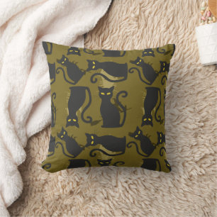 Black Kitty Cat Metallizer Factory Deco Cushion