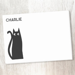 Black Kitty Cat Personalised Post-it Notes