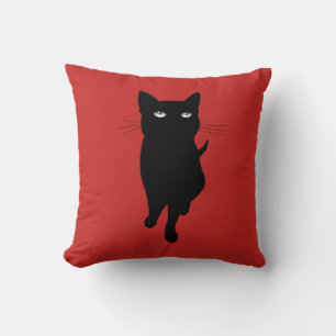 Black kitty gothic cat cushion