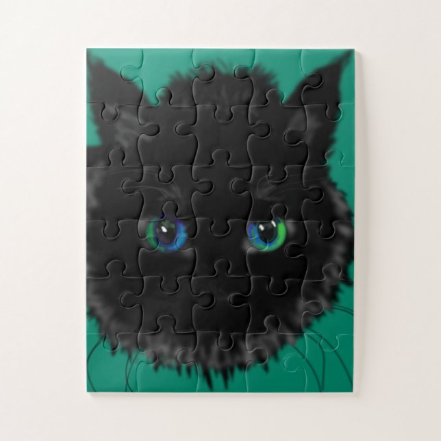 Black Kitty Jigsaw Puzzle (Vertical)