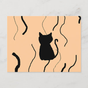 Black kitty postcard