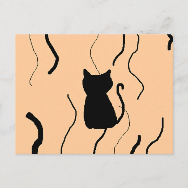 Black kitty  postcard (Front)