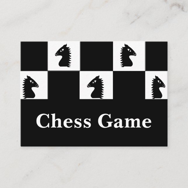 Black Knight Chess Game  Business Card (Front)