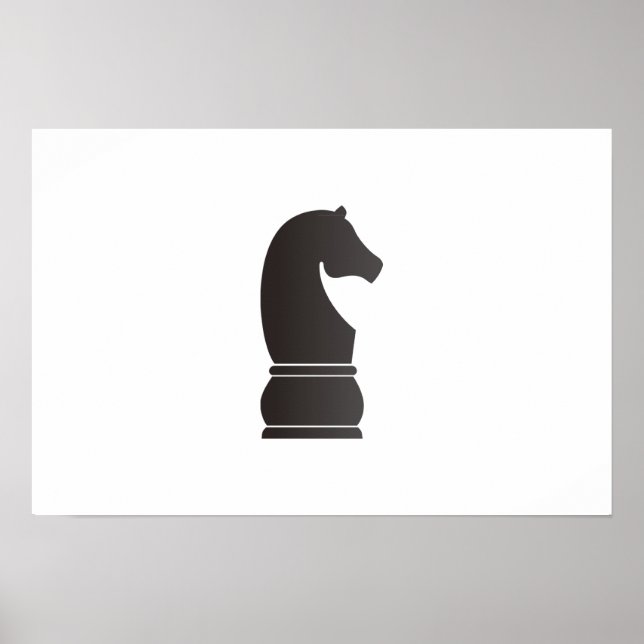 Black knight chess piece poster (Front)