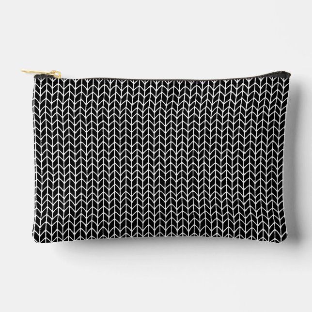 BLACK KNIT Small Accessory Pouch (Front)