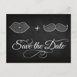 Black knows the dates on chalkboard announcement postcard