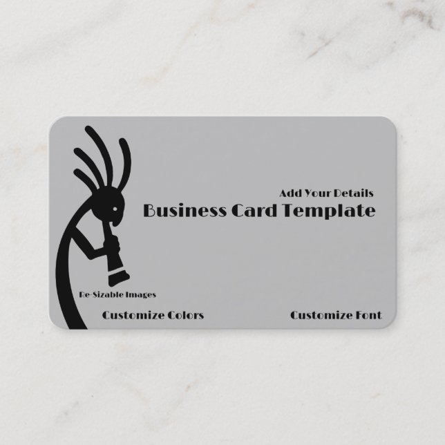 Black Kokopelli Southwestern Business Card (Front)