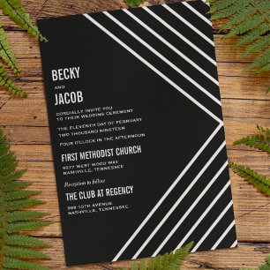 Black Kraft Geometric Modern Wedding Invitation