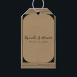 Black Kraft Minimal Modern Lines Wedding Gift Tags<br><div class="desc">Customise with any text.</div>