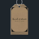 Black Kraft Minimal Modern Lines Wedding Gift Tags<br><div class="desc">Customise with any text.</div>