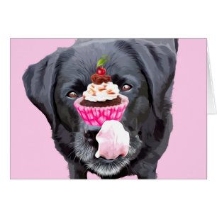 Black Lab All Occasion Card - Cupcake Cards - Dog