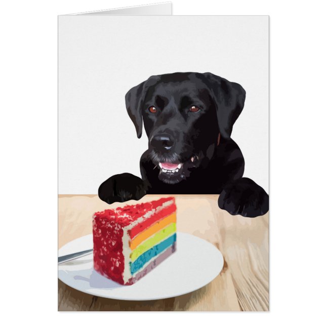 Black Lab All Occasion Card - Dog Cake Birthday (Front)