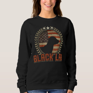 Black Lab American Flag Usa Patriotic Labrador Do Sweatshirt