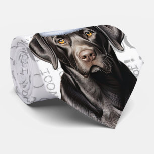 Black Lab and Woof Christmas Dog Lovers Tie