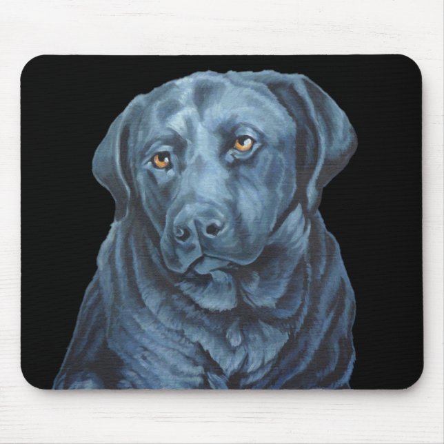 Black Lab Art Mousepads Blue Dog Mousepads & Gifts (Front)