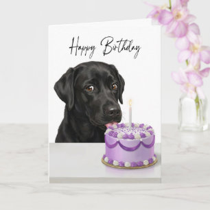 Black Lab Birthday Cake Inspector Card