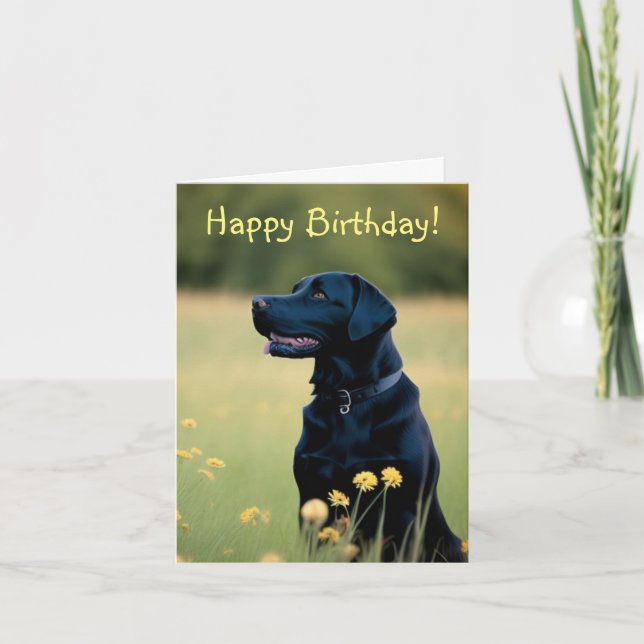 Black Lab Birthday Card (Front)