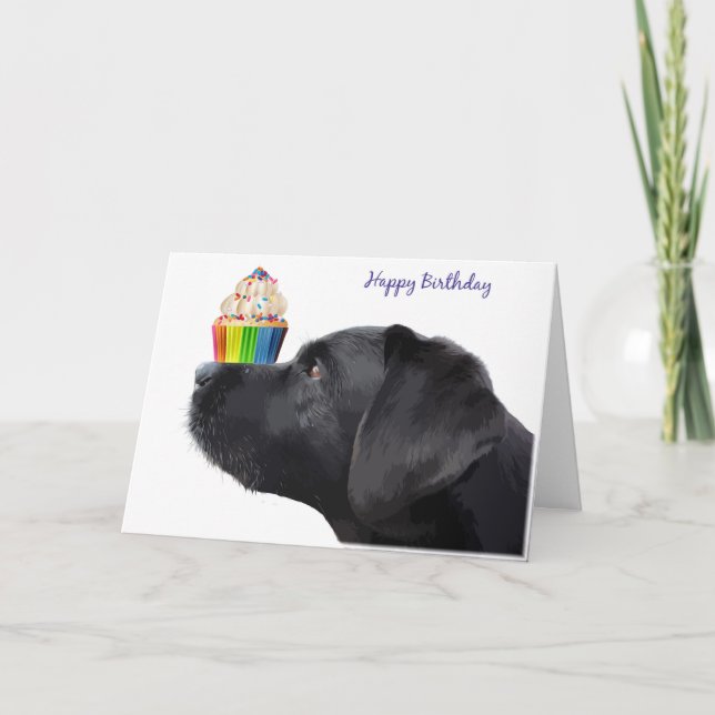 Black Lab Birthday Card - Dog Birthday (Front)