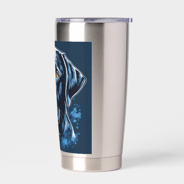 Black Lab  Blue Hue Insulated Tumbler (Left)