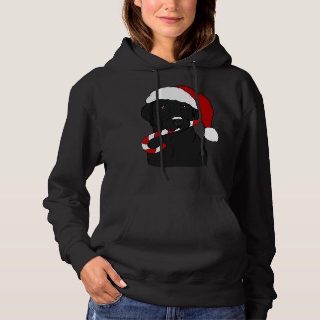 Black Lab Candy Cane Fitted Hoodie (Front)