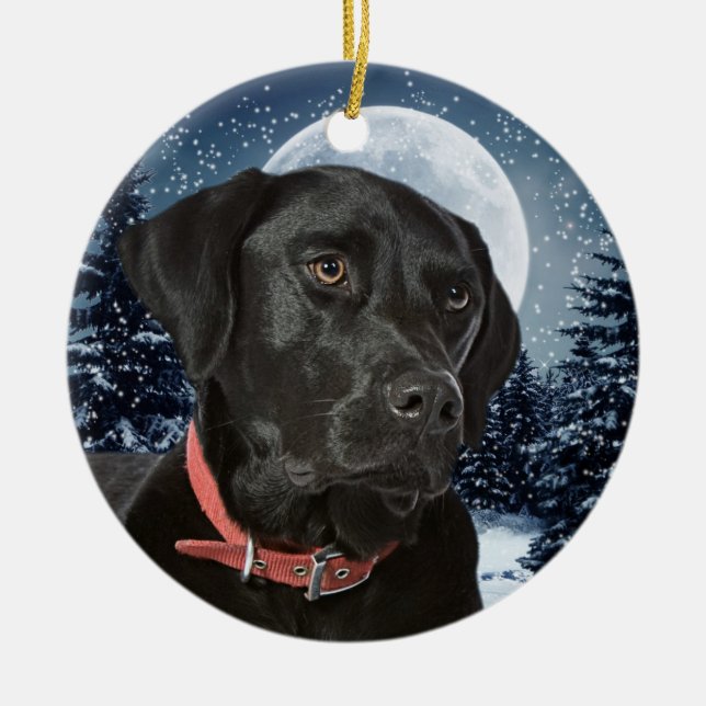 Black Lab Ceramic Tree Decoration (Front)