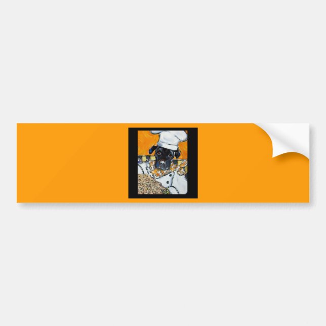 Black Lab Chef Bumper Sticker (Front)