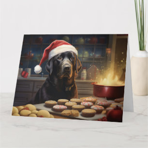 Black Lab Christmas Cookies Festive Holiday Card