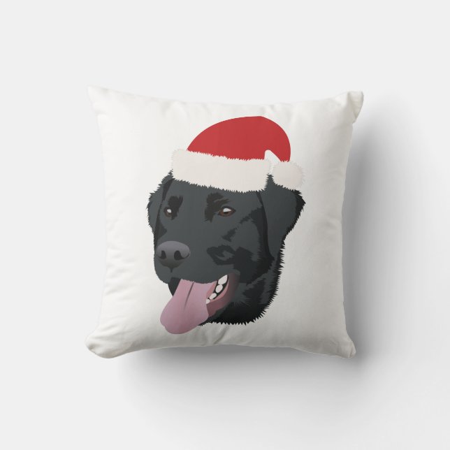 Black Lab Christmas Cushion (Front)