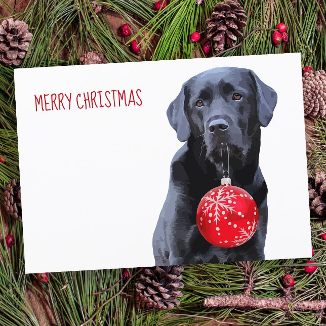 Black Lab Christmas - Cute Puppy Black Lab Holiday Card (Creator Uploaded)