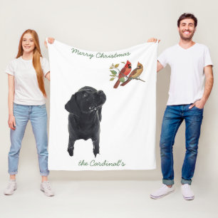 Black Lab Christmas Dog Labrador Fleece Blanket
