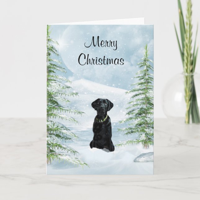 Black lab Christmas Holiday Card (Front)