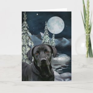 Black lab Christmas Holiday Card