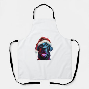 Black Lab Christmas Magic_ Labrador in Santa Hat Apron