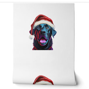 Black Lab Christmas Magic_ Labrador in Santa Hat Wallpaper