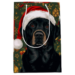 Black lab christmas medium gift bag