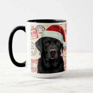 Black lab christmas  mug