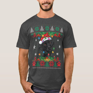 Black Lab Christmas Santa Ugly Sweater Dog Lover X