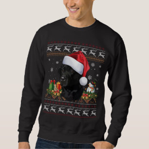 Black Lab Christmas Santa Ugly Sweater Dog Lover X