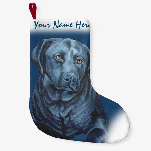 Black Lab Christmas Stocking Custom Dog Stocking (Front)