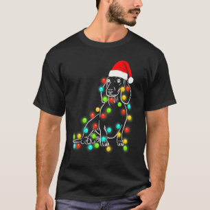 Black Lab Christmas Tree Light Pajama Dog Xmas T-Shirt