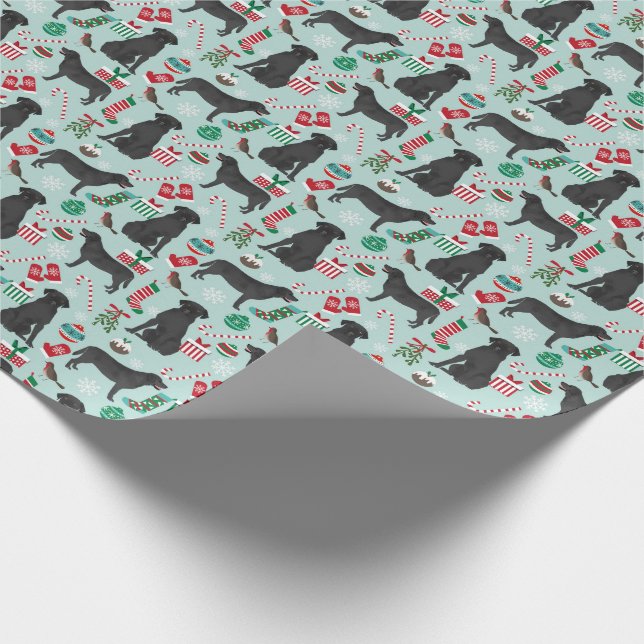 Black Lab Christmas wrapping paper (Corner)