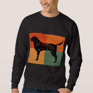 Black Lab Colour Blocks Grunge Distressed Vintage Sweatshirt